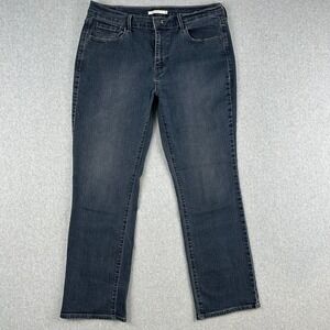 Levi 505 Jeans Womens 14S Blue Straight Leg Denim Dark Wash Stretch